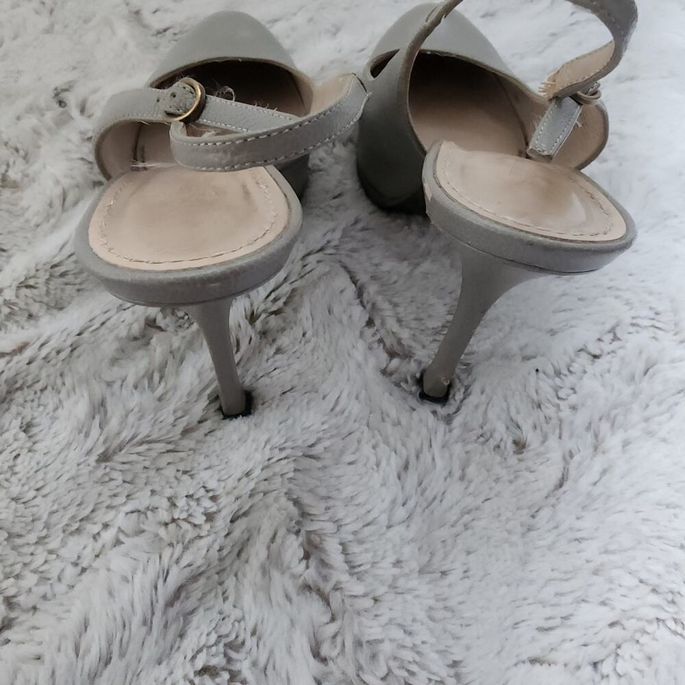 YVES SAINT LAURENT LEATHER GRAY PLATFORM HEEL SIZE 36 (6) - Picture 4 of 14